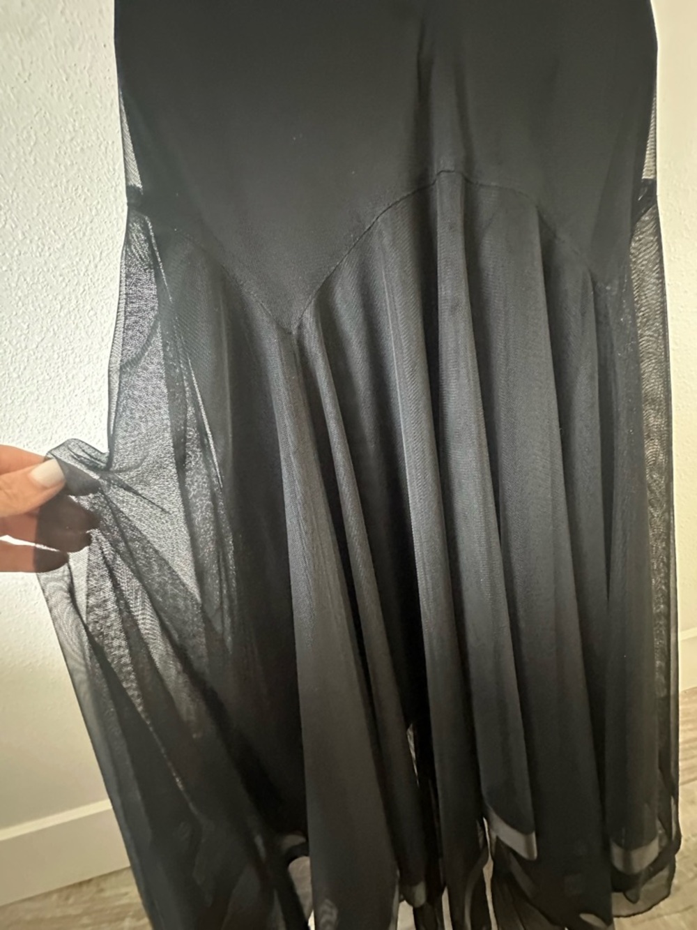 Black Spaghetti Strap Flowy Slip Dress - Picture 10 of 12